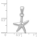 Sterling Silver Rhodium-Plated Starfish Charm Elegant Polished Finish