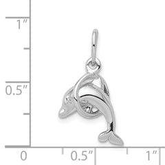 Sterling Silver Dolphin Diving Through Hoop Charm