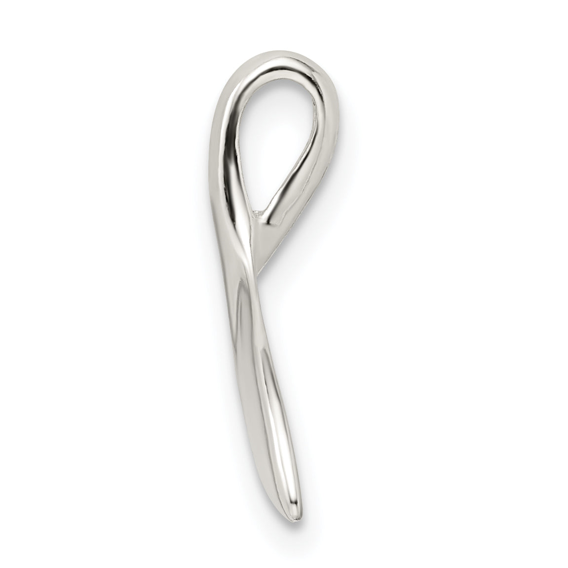 Men's Polished Sterling Silver Whale Tail Pendant with Anti-Tarnish Finish