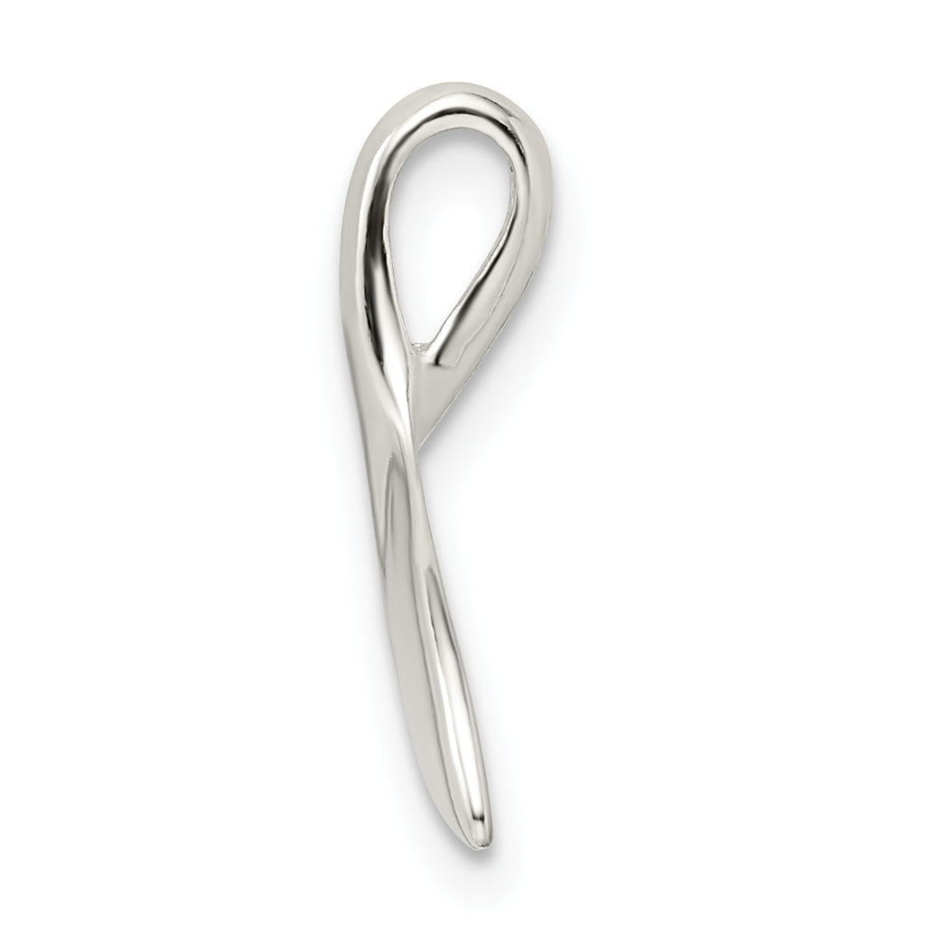Men's Polished Sterling Silver Whale Tail Pendant with Anti-Tarnish Finish