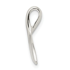 Men's Polished Sterling Silver Whale Tail Pendant with Anti-Tarnish Finish