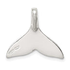 Men's Polished Sterling Silver Whale Tail Pendant with Anti-Tarnish Finish