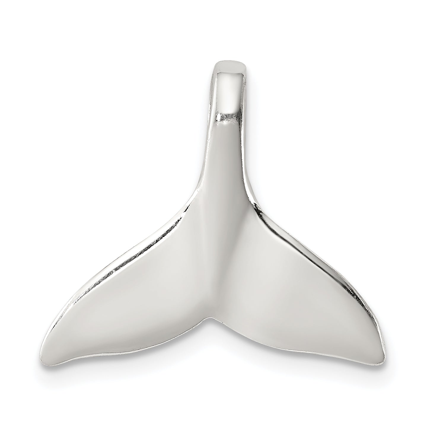 Sterling Silver Whale Tail Slide Pendant Main image