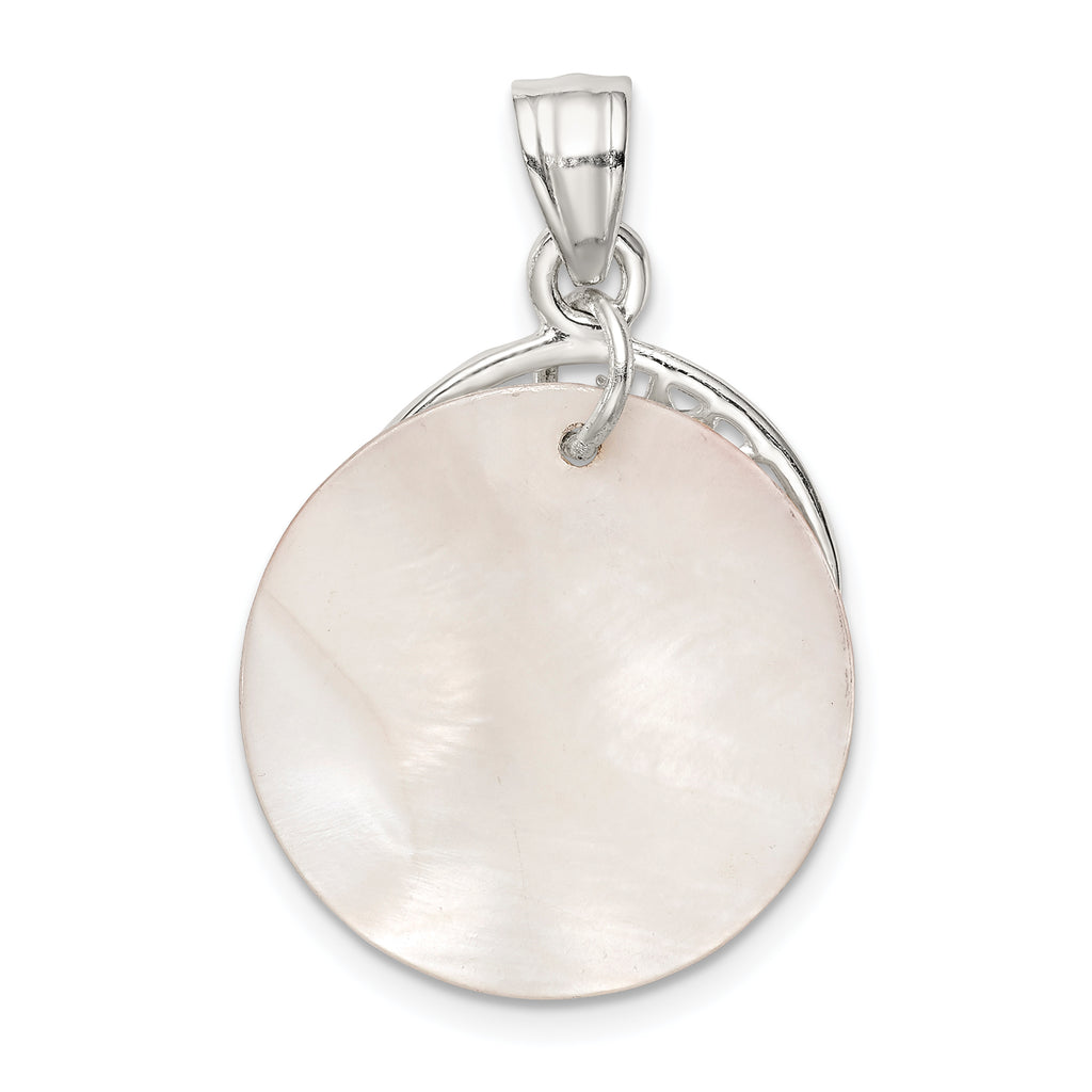 Sterling Silver 925 Dolphin Pendant with Mother of Pearl Elegance