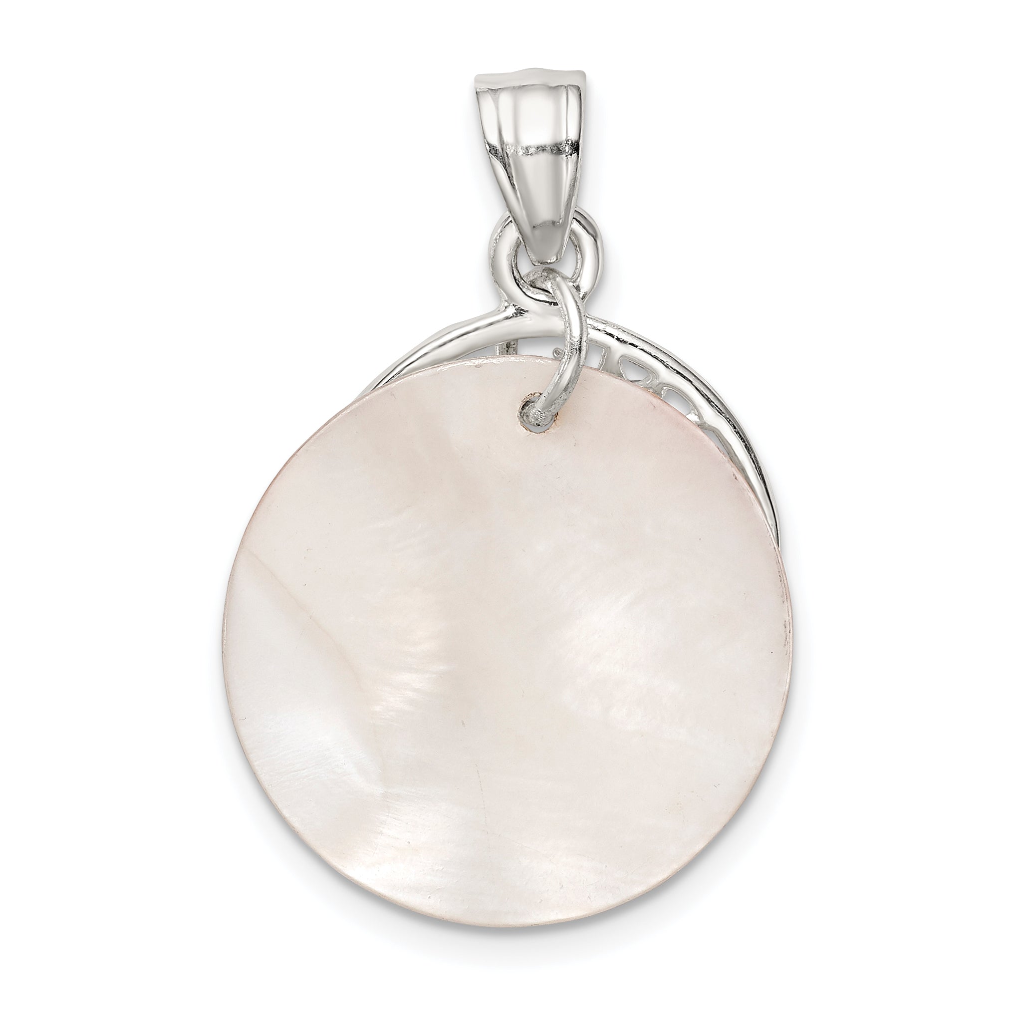 Sterling Silver 925 Dolphin Pendant with Mother of Pearl Elegance