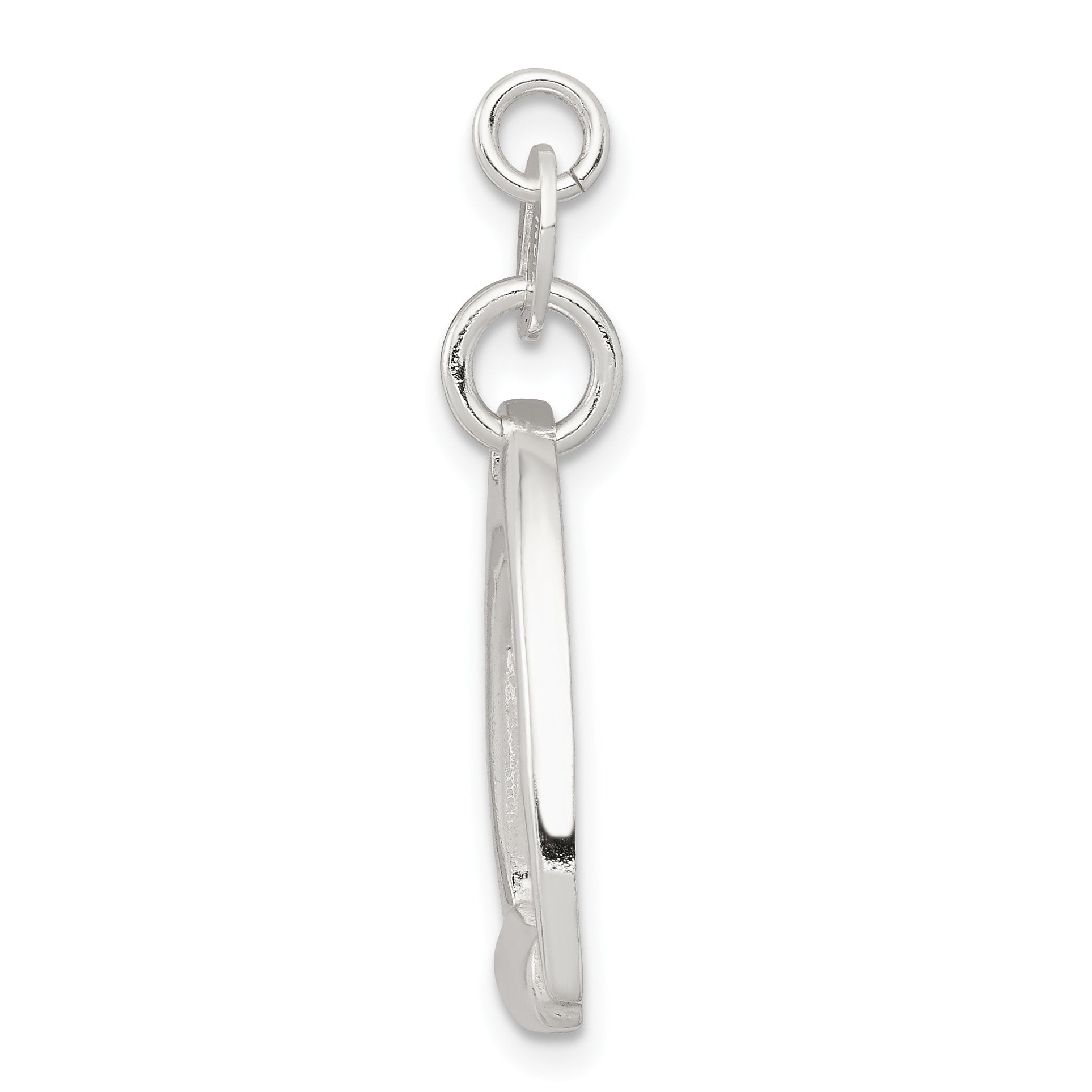 Sterling Silver 925 Men's Polished Horse Stirrup Charm Elegant Design Secondary image