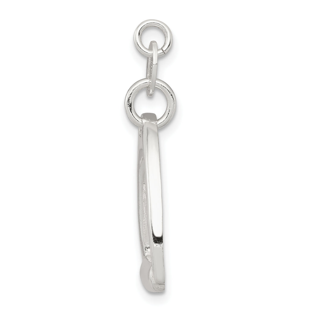 Sterling Silver 925 Men's Polished Horse Stirrup Charm Elegant Design