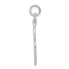 Sterling Silver 925 Men's Feather Pendant with Polished Rhodium Finish
