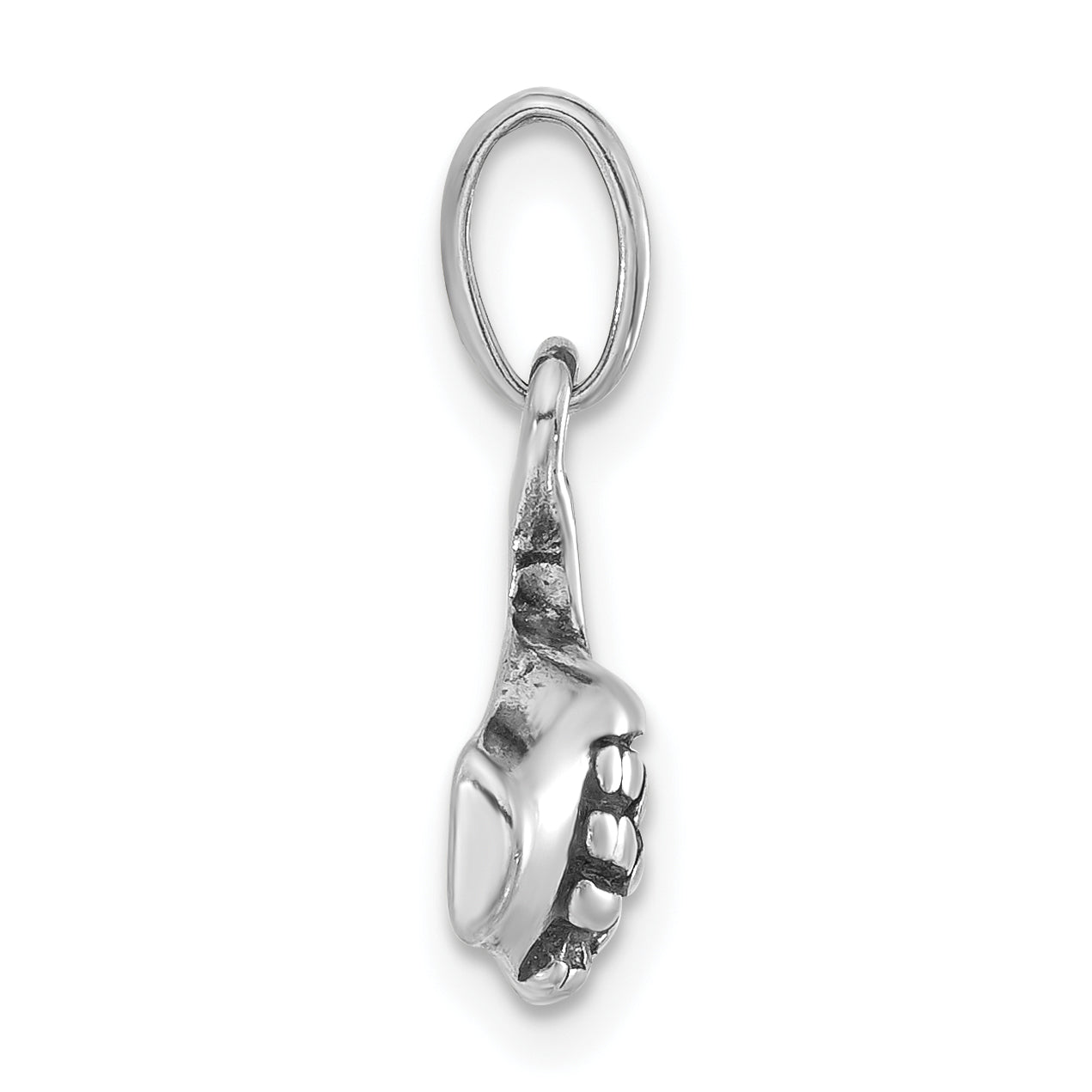 Sterling Silver 925 Unisex Antiqued Joined Hands Pendant Elegant Charm