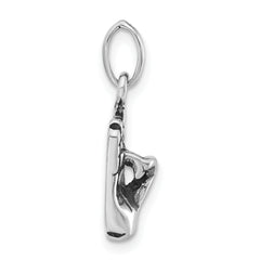 Sterling Silver Antiqued Hand Charm, Unisex Polished Pendant