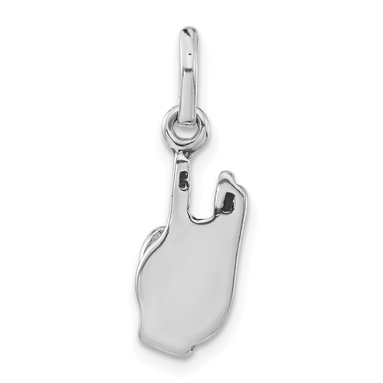 Sterling Silver Antiqued Hand Charm, Unisex Polished Pendant