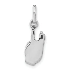 Sterling Silver Antiqued Hand Charm, Unisex Polished Pendant