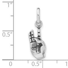 Sterling Silver Antiqued Hand Charm, Unisex Polished Pendant
