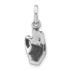 Sterling Silver 925 Unisex Antiqued Hand Charm Pendant