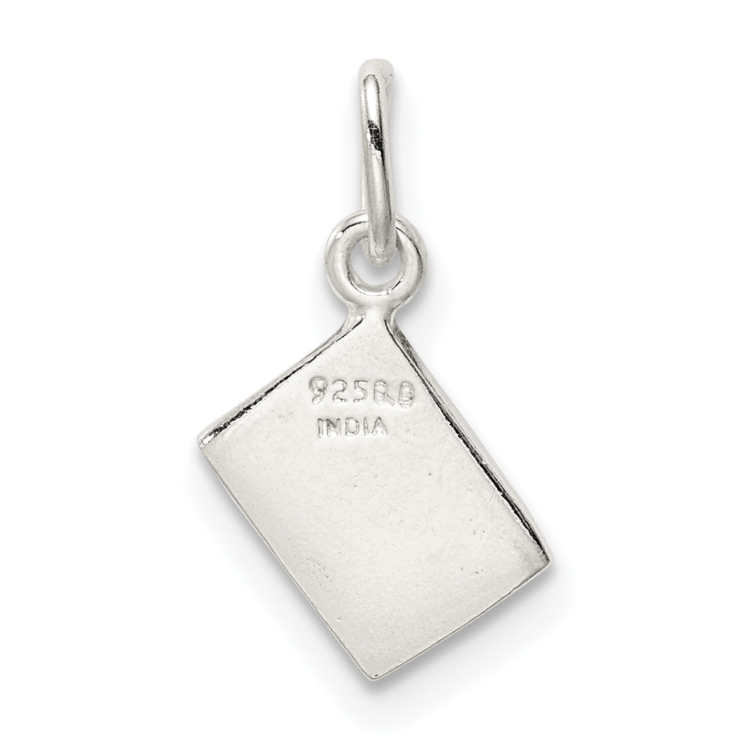 Sophia Jewelers Sterling Silver Enamel Ace of Hearts Charm Polished Finish