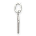 Sterling Silver Enameled Ace of Spades Charm with Polished Finish