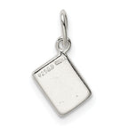 Sterling Silver Enameled Ace of Spades Charm with Polished Finish