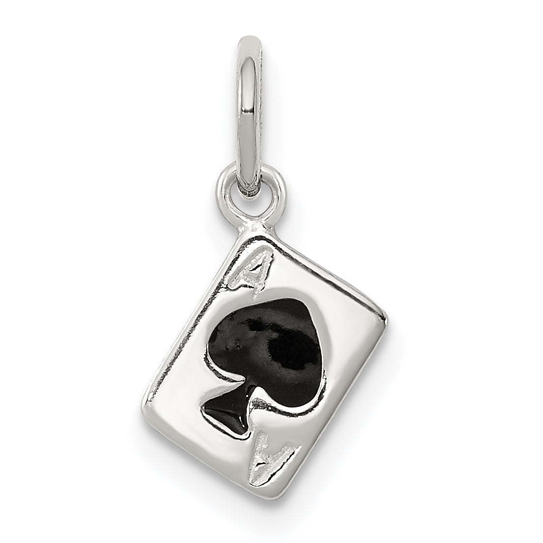 Sterling Silver Enameled Ace Of Spades Card Charm Main image