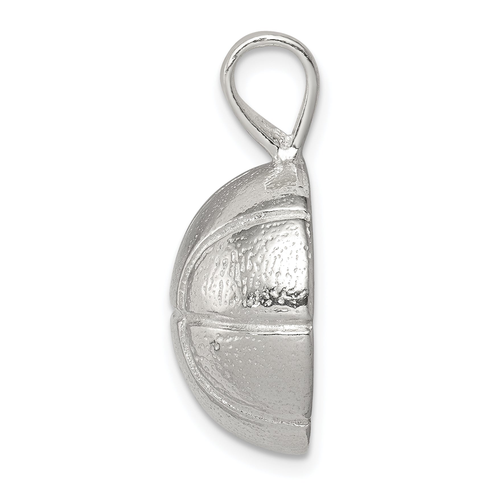 Sterling Silver 925 Polished Basketball Charm Men's Themed Pendant Secondary image