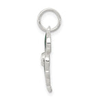 Sterling Silver 925 Clover Charm with Green Glass Accent