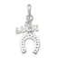 Sterling Silver Polished Luck & Horseshoe Pendant