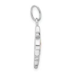 925 Sterling Silver Enamel Orange Person Charm Unisex Polished Finish