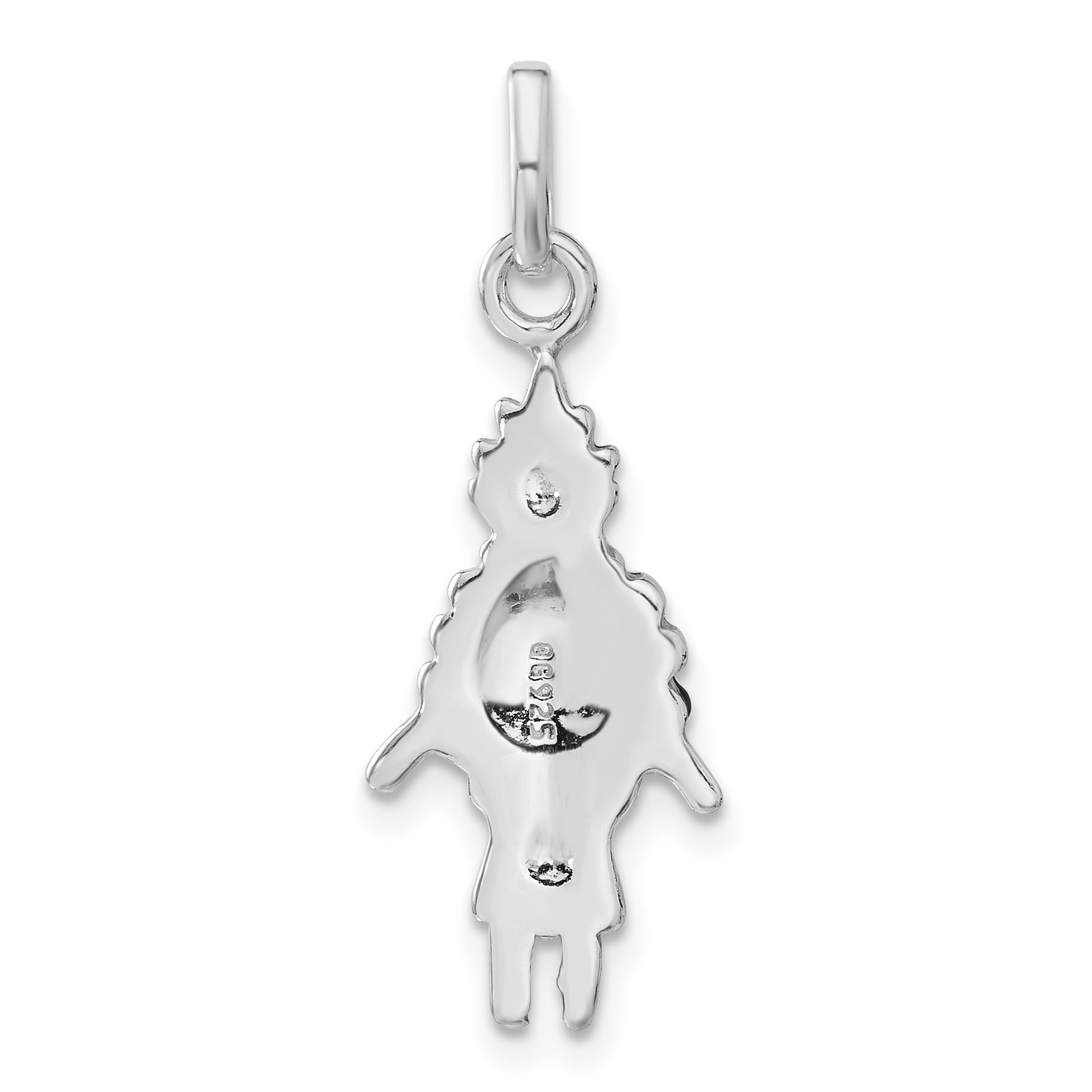 Sterling Silver Enameled Pineapple Unisex Charm Polished Finish by Sophia Jewelers