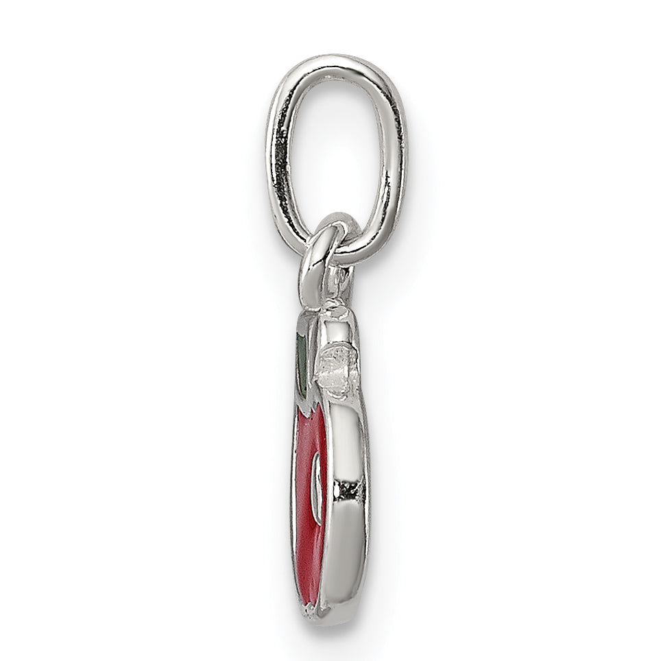 Sophia Jewelers Sterling Silver Enameled Apple Charm Polished Finish Secondary image