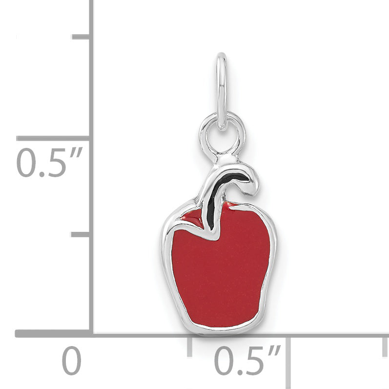 Sterling Silver Enameled Red Pepper Charm