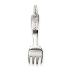 Sophia Jewelers Sterling Silver Fork Charm with Polished 3D Design