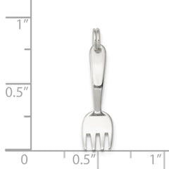 Sophia Jewelers Sterling Silver Fork Charm with Polished 3D Design