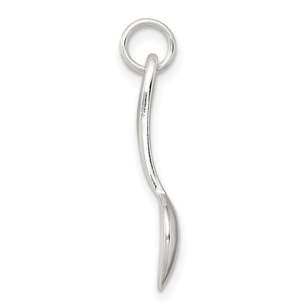 Sterling Silver 925 Spoon Charm with Polished Anti-Tarnish Finish 3D Design