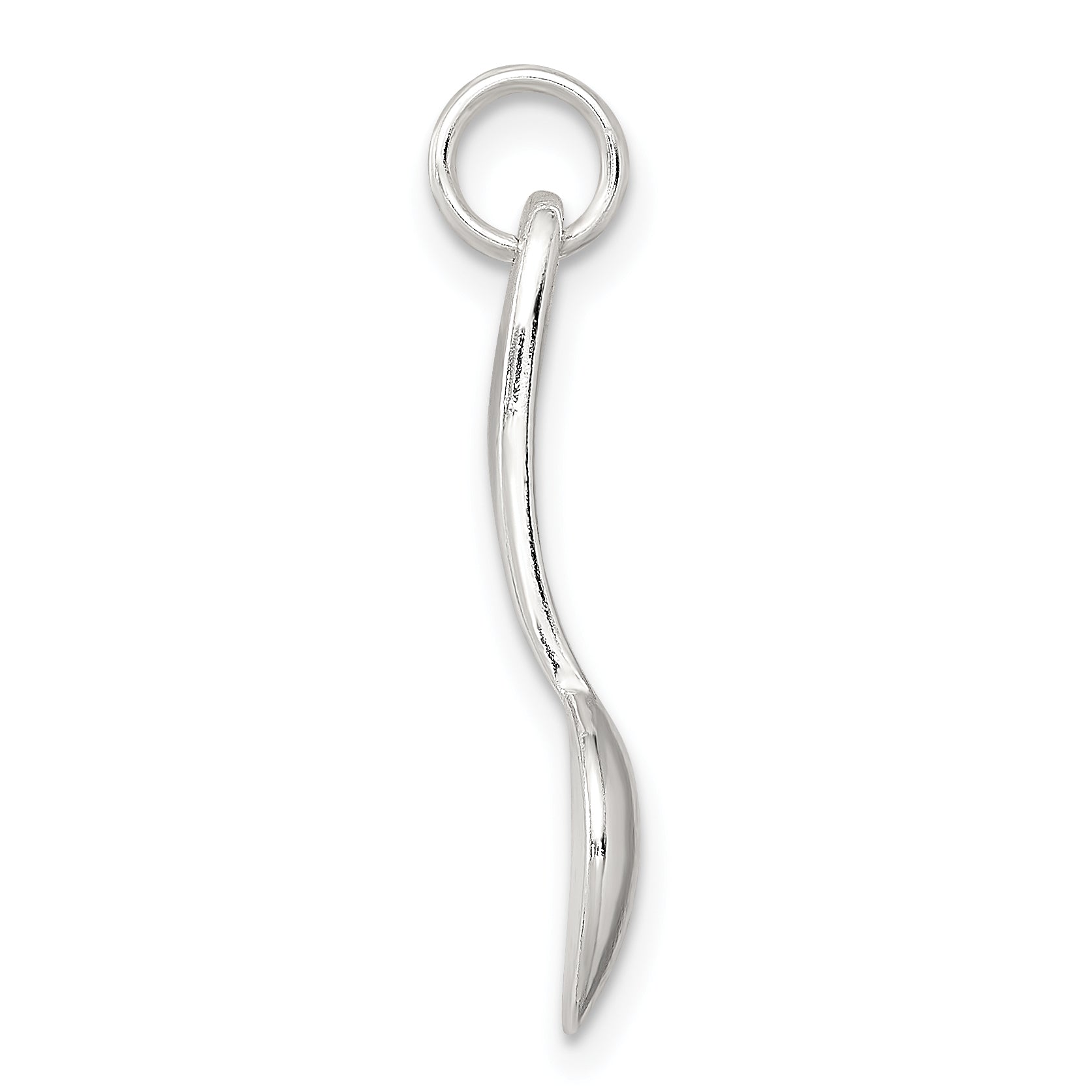 Sterling Silver 925 Spoon Charm with Polished Anti-Tarnish Finish 3D Design