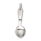 Sterling Silver 925 Spoon Charm with Polished Anti-Tarnish Finish 3D Design