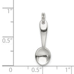 Sterling Silver 925 Spoon Charm with Polished Anti-Tarnish Finish 3D Design