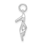 Sterling Silver 925 High Heel Sandal Charm with Polished 3D Design