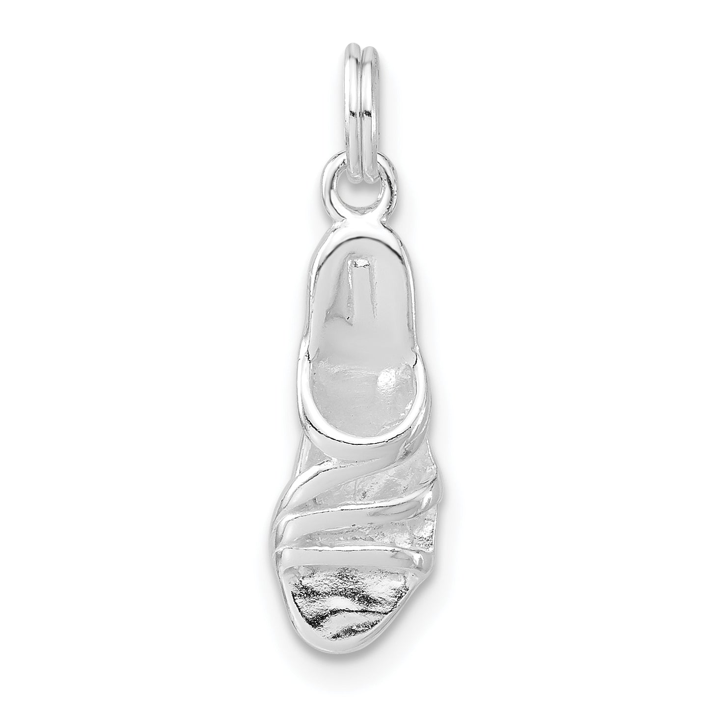 Sterling Silver 3-D Polished High Heel Sandal Charm Main image