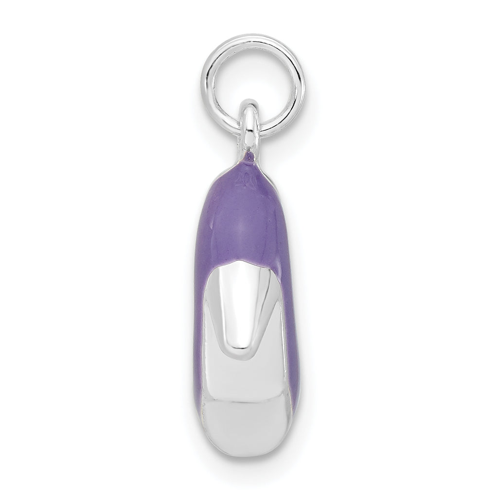 Sterling Silver 3D CZ Enamel High Heel Charm for Women