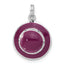 Sterling Silver Polished Enameled CZ Hat Pendant