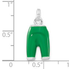 Sophia Jewelers 925 Sterling Silver Green Enamel CZ Pants Charm