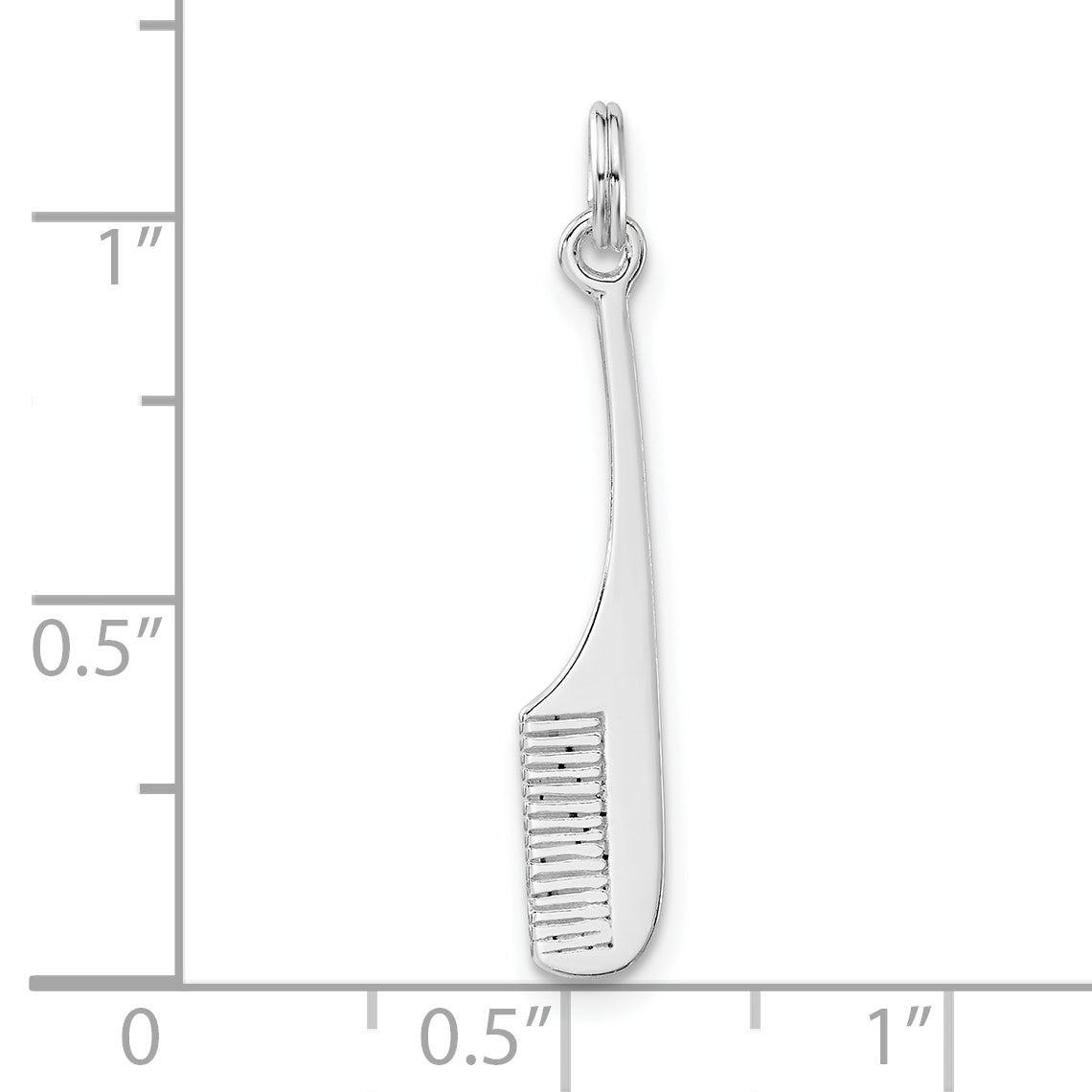 Sterling Silver 3D Polished Comb Charm for Women