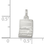 Sterling Silver 925 Laptop Charm with Polished Finish Anti-Tarnish