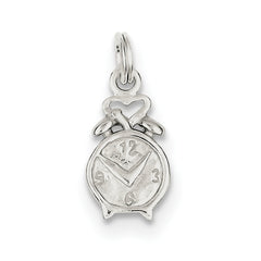 Sterling Silver Polished Clock Charm