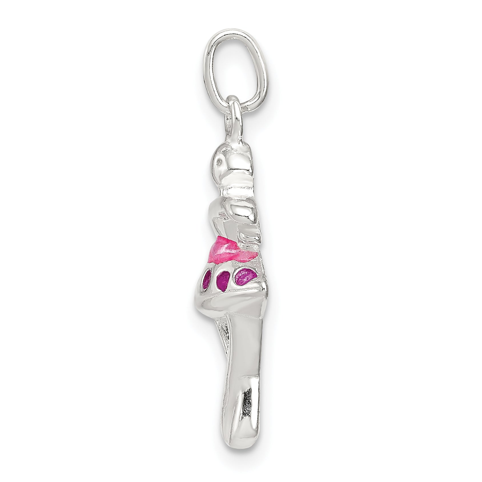Enameled Ballerina Charm in Sterling Silver, 25mm Secondary image