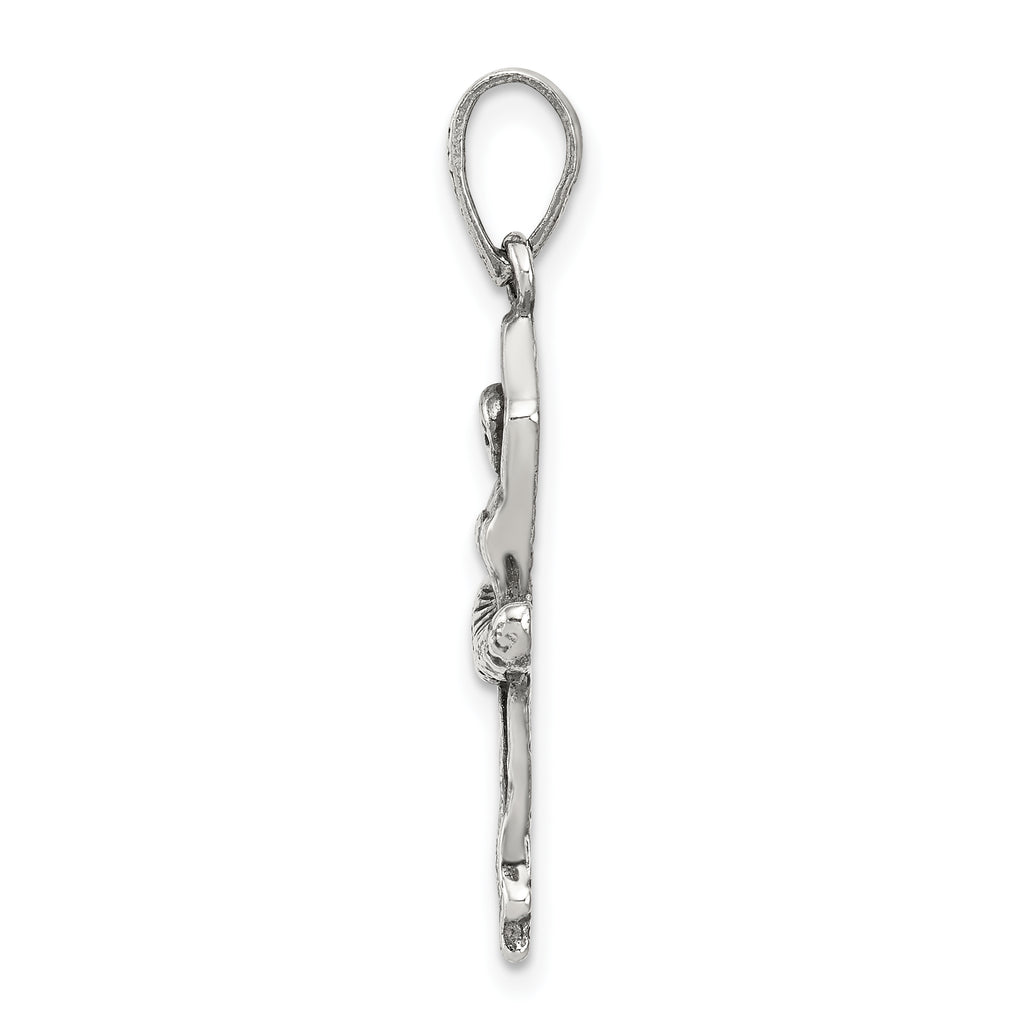 Sterling Silver 925 Ballerina Pendant with Antiqued Finish Elegant Charm