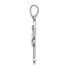 Sterling Silver 925 Ballerina Pendant with Antiqued Finish Elegant Charm
