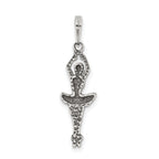 Sterling Silver 925 Ballerina Pendant with Antiqued Finish Elegant Charm