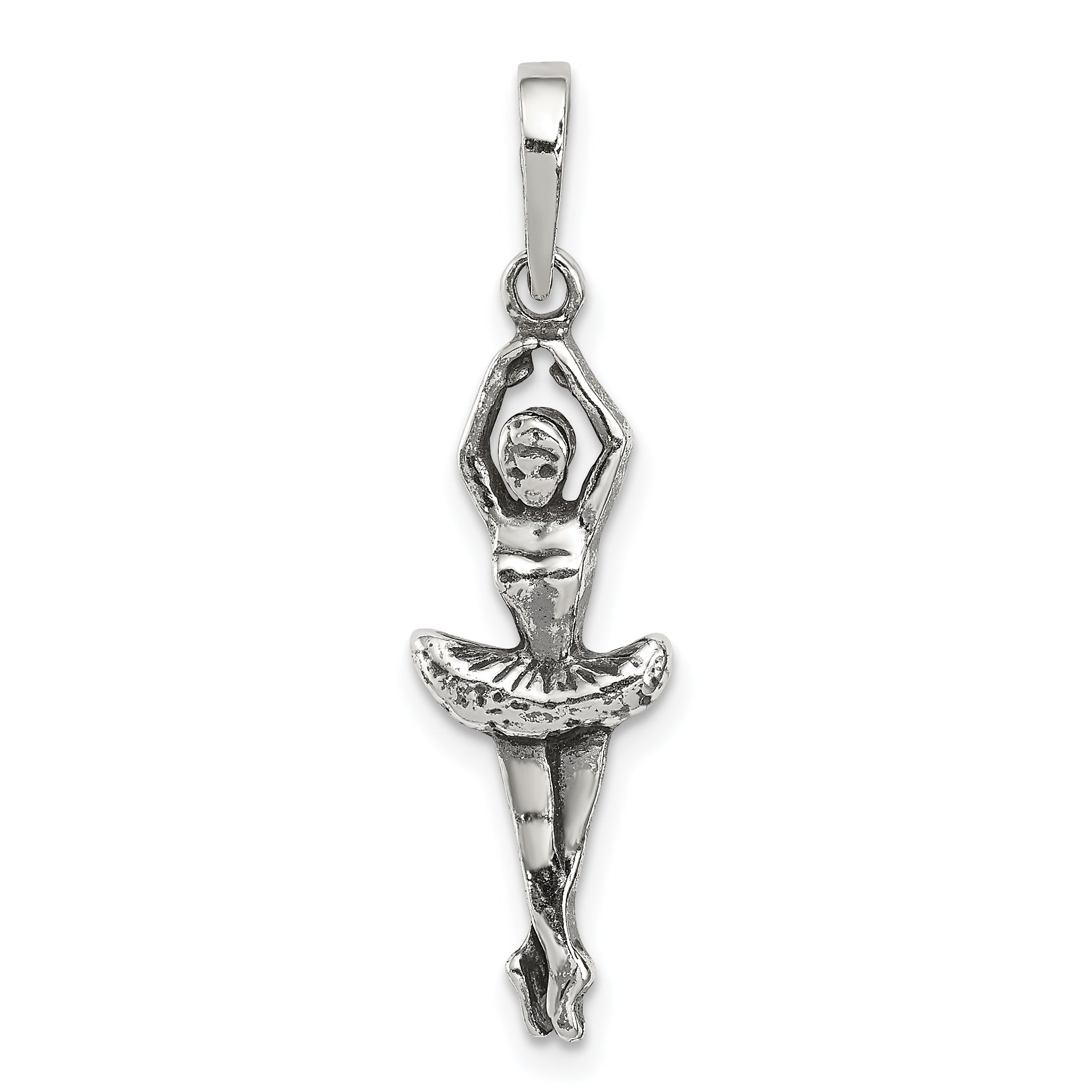 Sterling Silver Antiqued Ballerina Pendant Main image