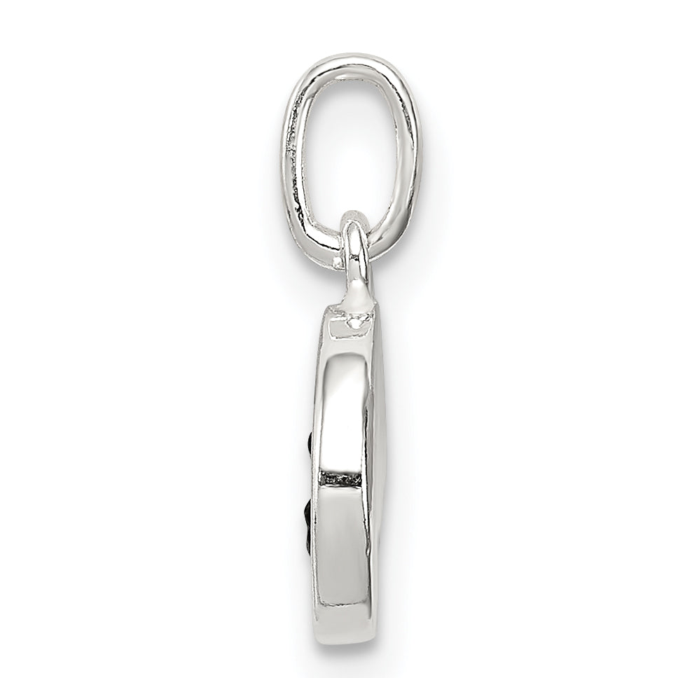 Sterling Silver 925 Enameled Emotion Face Charm with Polished Finish