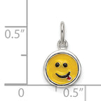 Sterling Silver 925 Enameled Emotion Face Charm with Polished Finish